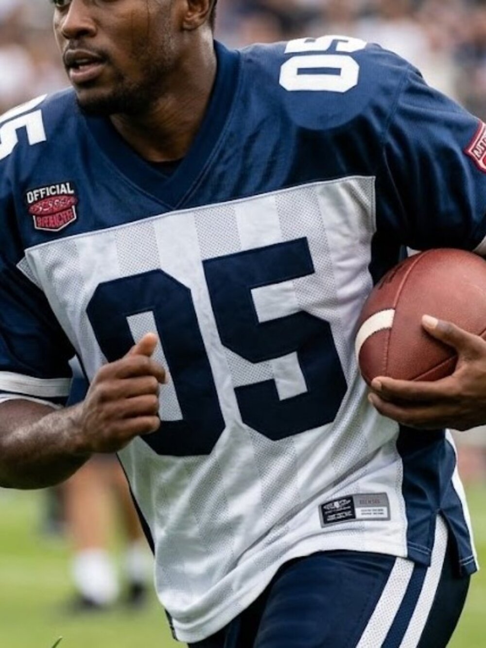 Vintage Relax Designs Navy Blue White Football Jersey 05 Size L